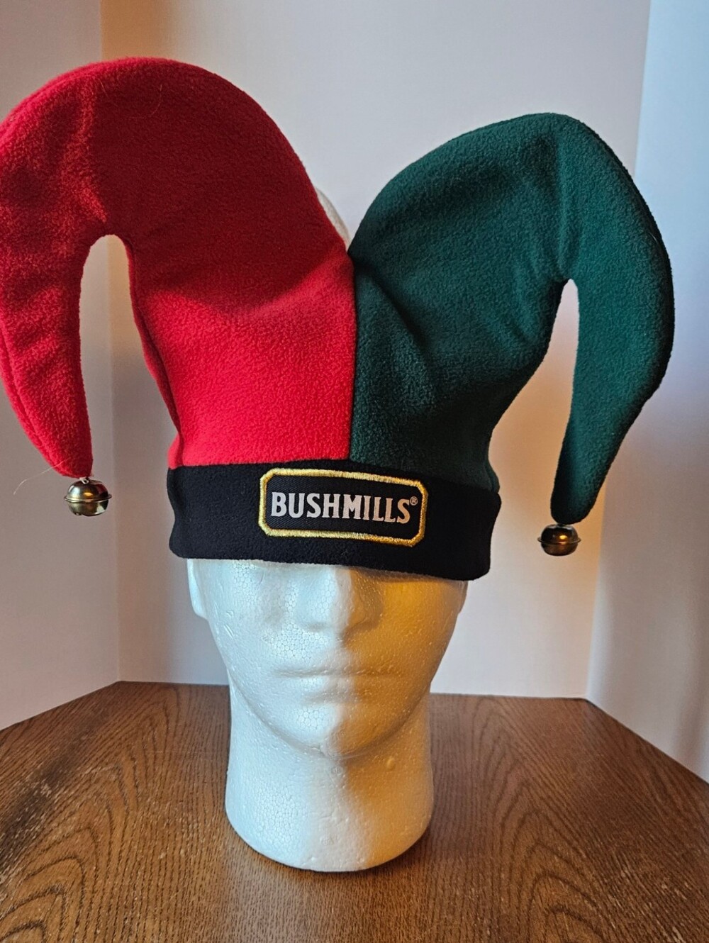 Vintage Bushmills Irish Whiskey Jester Hat Fleece Bells